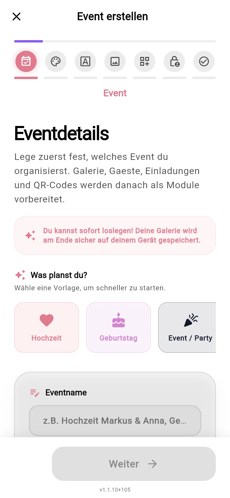 Event anlegen